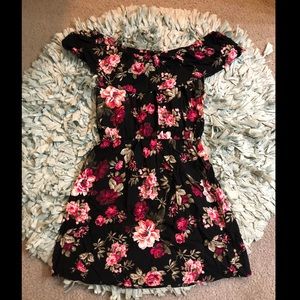 Black flowered dress